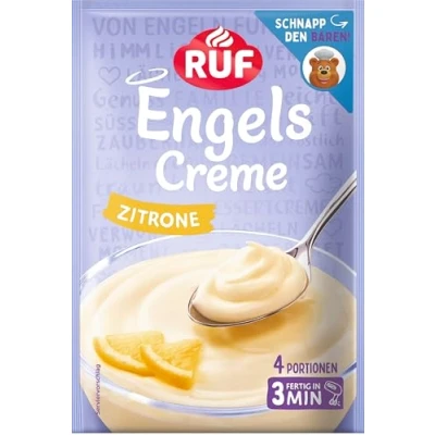 Abbildung von RUF Engels Creme Zitrone, Dessertpulver für eine Dessertcreme mit fruchtig frischem Zitronen Geschmack, 4 Portionen