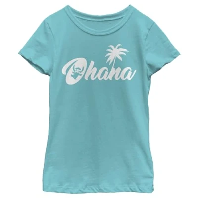 Abbildung von Disney Classics Lilo &amp; STITCH SILLHOUETTE OHANA Kids Crew neck Atoll Blue 104