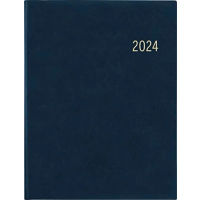 Abbildung von Wochenbuch blau 2024 Bürokalender 21x26,5 cm 1 Woche auf 2 Seiten mit Eckperforation und Fadensiegelung Notizbuch 728 0015