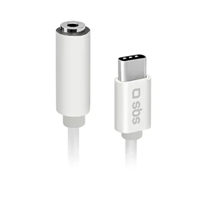 Abbildung von SBS Audio Adapter, 3,5 mm Klinkenstecker auf USB C Stecker, Metallstecker, für Smartphone, Kopfhörer, HiFi Stereo, Lautsprecher und 9 cm langes Kabel Musik Anrufe