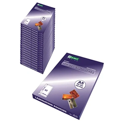 Abbildung von D.RECT Verpackung 20x100 Stück Laminierfolien Heißlaminierfolien glänzend transparent DIN A5 80 Mikron