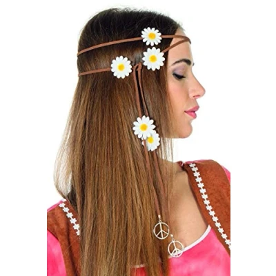 Abbildung von NEU Haarband braun, Peace &amp; Blumen