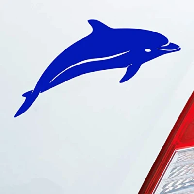 Abbildung von Hellweg Druckerei Delphin Delfin Fisch Tier Tuning Auto Aufkleber Sticker Heckscheibenaufkleber