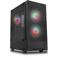 Abbildung von Silentware Flow 100 Midi Tower PC Gehäuse, Große Metall Mesh Front, gehärtetes Glas Seitenfenster, 2X 140mm &amp; 1x 120mm A RGB Hydro Lager Lüfter, GPU bis 325mm, Daisy Chain, ATX Netzteil, Schwarz