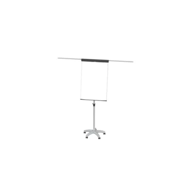 Abbildung von Maul Flipchart MAULstandard 73 x 101 cm Mobiles Whiteboard mit 5 Fußrollen und Rundfuß Magnetisches höhenverstellbares Board Schnellwechsel Blockhalter 2 Papierhaltern Grau