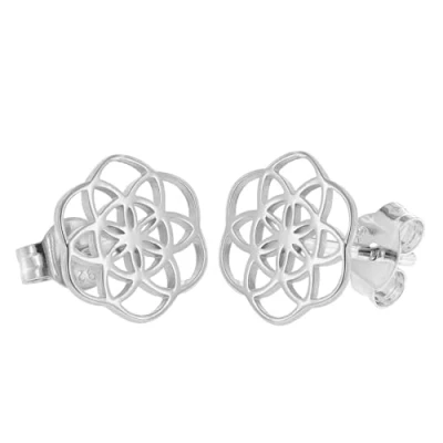 Abbildung von trendor 15939 Damen Ohrringe Lebensblume 925 Silber ⌀ 10 mm