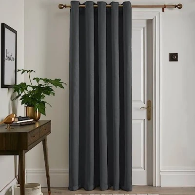 Abbildung von Fusion Anthrazit Einzelvorhang B66 x L84 (168 214cm) 1x Paneel Ösenschal in Thermovorhang für Schlafzimmer/Wohnzimmer Vorhang &amp; Türvorhang Kollektion Strata