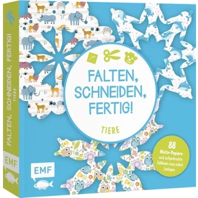Abbildung von Bastelblock: Falten, Schneiden, fertig! Tiere: Mit 88 Motiv Papieren und aufgedruckten Falt Schnittlinien für 16 Modelle zum Sofort Loslegen