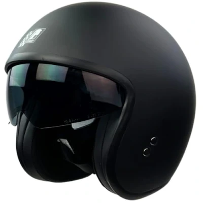 Abbildung von Römer Jethelm RR10701 Motorradhelm mit Sonnenvisier + gratis klaren Visier, matt schwarz, XL