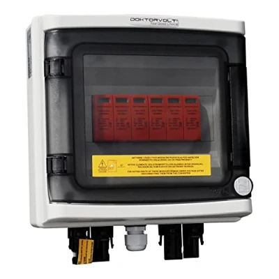 Abbildung von Solar Anschlusskasten Photovoltaik 1000V DC 2 strings Überspannungsschutz Typ 258 Doktorvolt 9474, aus Polykarbonat
