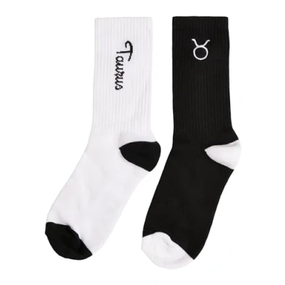 Abbildung von Mister Tee Accessoires Zodiac Socks 2 Pack 43 46 black/white taurus