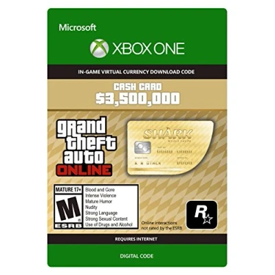 Abbildung von Grand Theft Auto Online GTA V Whale Shark Cash Card 3,500,000 Dollars Xbox One Download Code