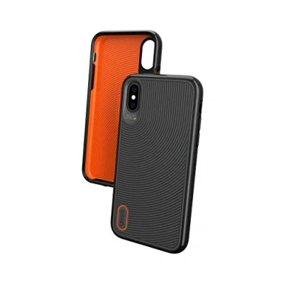 Abbildung von Apple iPhone Xs Hülle Kunststoff Gear4 Hard Case/Backcover Handyhülle Schwarz Shockproof/Stoßfest