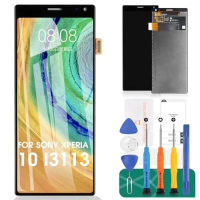 Abbildung von SRJTEK Kompatibel für Sony Xperia 10 LCD Display X10 Ersatzteile I3113 I4113 I4193 I3123 Touch Screen Sensor Digitizer mit Kits(Schwarz)