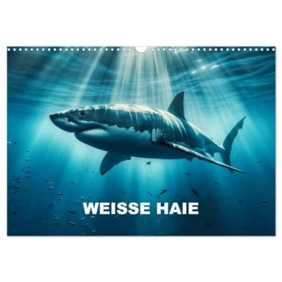 Abbildung von Weiße Haie (Wandkalender 2025 DIN A3 quer), CALVENDO Monatskalender