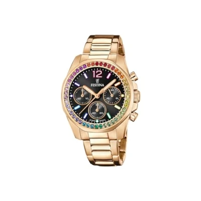 Abbildung von Festina Chronograph, Damen, Größe: One Size, Rosegoldfarben