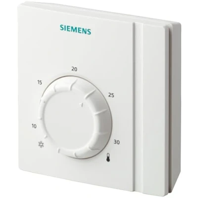 Abbildung von Raumthermostat RAA21 für Heizung und Kühlung mit NO/NC Schalter, Sollwert 830C, AC 24250V, Kontaktsatz 0,26A, Versicherung 10A.
