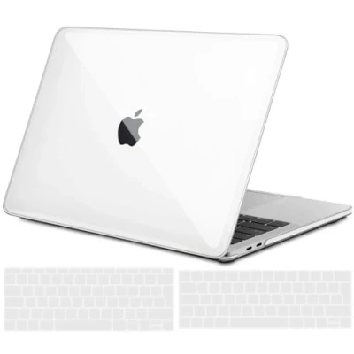 Abbildung von TECOOL Hülle für MacBook Pro 13 Zoll 2022 2021 2020 2016 A2338(M1/M2) A2289 A2251 A2159 A1989 A1706, Ultradünne Hartschale Schutzhülle Case Cover u. EU Tastaturschutz, transparent