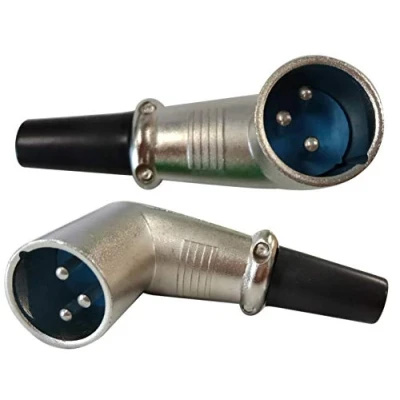 Abbildung von zdyCGTime DIY XLR Adapter 90 Grad 3 Pin Stecker Löttyp Audio Mikrofon Lautsprecher (Silber 2 Pack) (XLR Stecker)