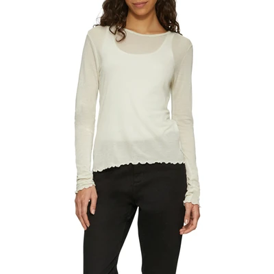 Abbildung von QS Langarmshirt, Damen, Größe: Large, Beige