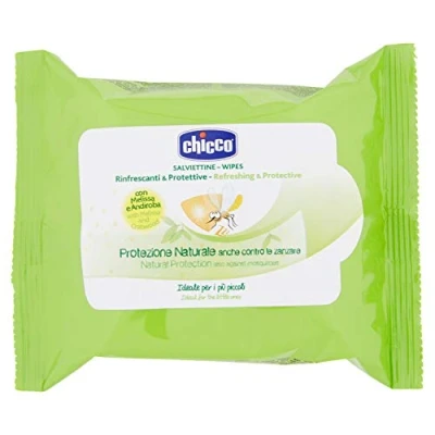 Abbildung von Chicco Feuchttücher Anti mücken Erfrischende Und Schutzmaßnahmen 20pz