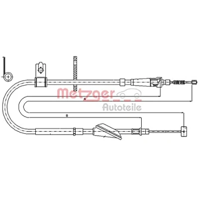 Abbildung von METZGER 17.5045 Handbremsseil hinten rechts 1523/1276 COFLE SUZUKI: IGNIS 2