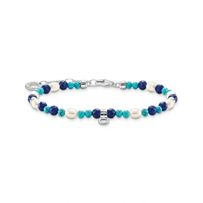 Abbildung von THOMAS SABO Armband blaue Steine und Perlen, A2064 775 7 L19V, mit Süßwasserzuchtperle