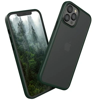 Abbildung von EAZY CASE Ultra Schutz Outdoor Hülle kompatibel mit iPhone 12 Pro Max, hochwertige Schutzhülle Aufprallschutz, Stoßfest und Kratzfest, dünne Handyhülle Kameraschutz, Pinien Grün