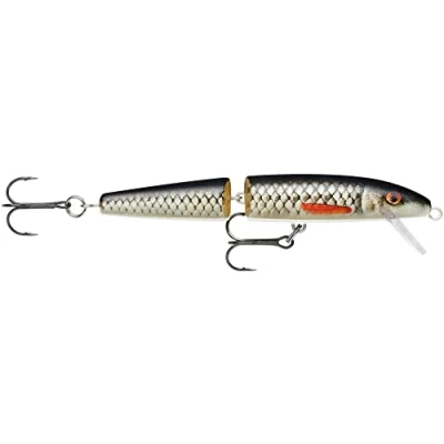 Abbildung von Rapala Angelköder Jointed Angelmaterial mit Abachi Bauweise Köder zum Angeln von Süßwasser Schwimmtiefe 1,2 4,2 m Größe 13 cm/18 g hergestellt in Estland Live Roach