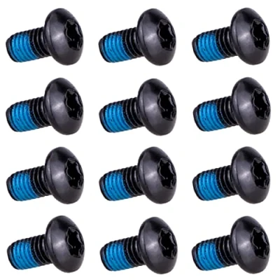 Abbildung von T TAKONE Fahrrad Bremsscheiben Schrauben, 12 Stück M5 x 10 mm Eloxierte Scheibenbremsschrauben, T25 Fahrradrotorschraube für MTB, Rennrad, Mountainbike (Schwarz)