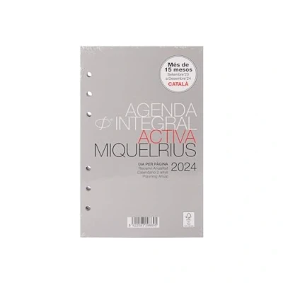 Abbildung von Miquelrius Nachfüllpack Jahreskalender 2024, Tagesseite, aktive Größe 117 x 182 mm, Katalanisch, Portugiesisch und Englisch