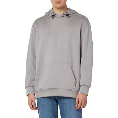 Abbildung von Dagi Men&#039;s Grey Hooded Long Sleeve Sweatshirt, Grey,S
