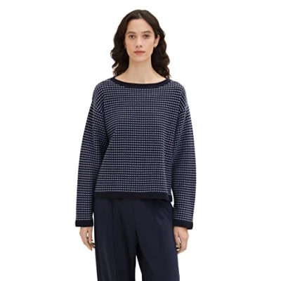 Abbildung von TOM TAILOR Damen 1036861 Pullover mit Struktur, 10668 Sky Captain Blue, M