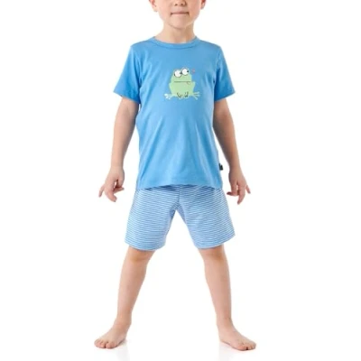 Abbildung von Schiesser Jungen Schlafanzug Set Pyjama kurz 100% Organic Bio Baumwolle Größe 92 bis 140 Pyjamaset, hellblau_181067, 104