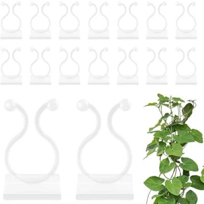 Abbildung von 100 Stück Pflanzenclips, Unsichtbare Kletterpflanzen Clips, Selbstklebend Wand Befestigungsclips, Machen Sie Ihre Pflanzen Aufgeräumter und Schöner(weiß)