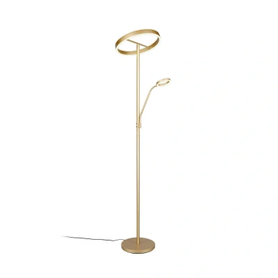 Abbildung von Trio Leuchten LED Stehleuchte Willis 449510279, Metall Goldfarbig, 39 + 5.5 Watt LED, Lichtfarbe einstellbar, dimmbar