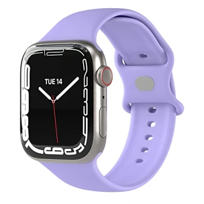 Abbildung von EAZY CASE Sport Armband kompatibel mit Apple Watch 42mm 44mm 45mm 46mm 49mm verstellbares Ersatzarmband aus Silikon Loop für Serie 10 9 8 7 6 5 4 3 2 1 SE Ultra Damen Herren Lila