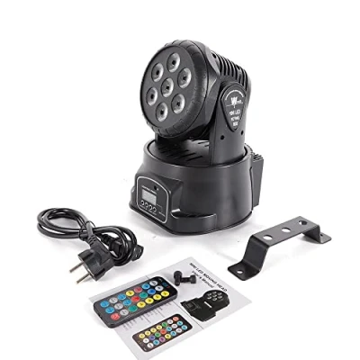 Abbildung von Moving Head Bühnenlicht LED 4in1 Mini DMX512 RGBW Spot DJ Partylicht mit Fernbedienung Geeignet für Disco Halloween Club Hochzeit Home Party
