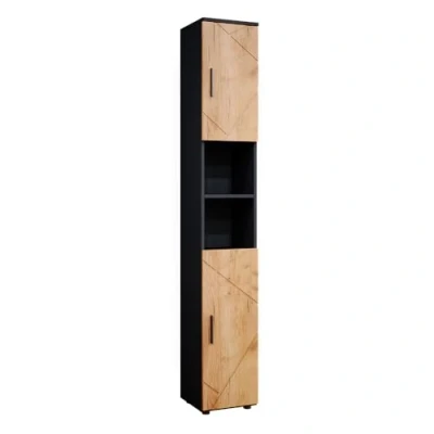 Abbildung von Vicco Hochschrank Irma, Anthrazit/Goldkraft Eiche, 30 x 192 cm