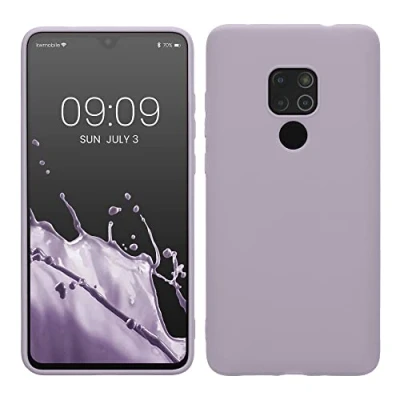 Abbildung von kwmobile Hülle kompatibel mit Huawei Mate 20 weiches TPU Silikon Case Cover geeignet für kabelloses Laden Lavendel