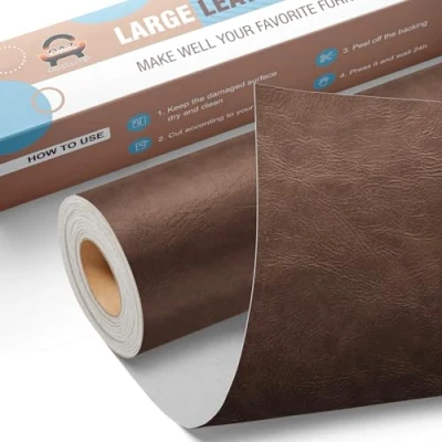 Abbildung von Leder Reparatur Set Neuer Kaffee, OAZ Kunstleder Selbstklebend 40 x 80 cm, Reparaturset Patch Selbstklebende Lederflicken für Autositze Möbel Sofa Taschen