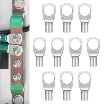 Abbildung von 10 Stück kabelschuhe 6mm² M8,ringKabelschuhe aus Kupfer verzinnt,für Batteriekabel Kfz Verteilerkästen
