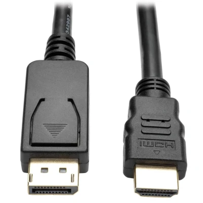 Abbildung von 0 Eaton Tripp Lite Series DisplayPort 1.2 zu HDMI Adapterkabel (DP mit Verriegelungen auf Stecker/Stecker), 4K, 6 ft.