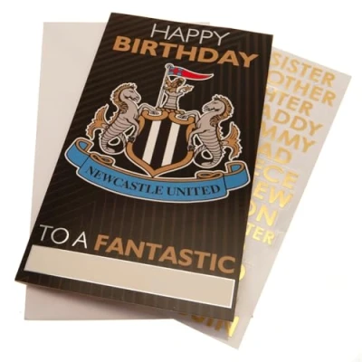 Abbildung von Danilo Promotions Ltd Newcastle Football Club Geburtstagskarte, mit Aufklebern zum Personalisieren Ihrer Beschriftung für Mutter, Vater, Enkel, Freund, offene Schwarz