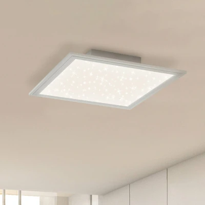 Abbildung von BRILONER LED Deckenlampe flach mit Sternenhimmel, einstellbar von warmweiß bis kaltweiß, Fernbedienung, Lampe, Deckenleuchte, Wohnzimmerlampe, Panel, 59,6x59,6x6 cm, Weiß