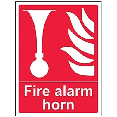 Abbildung von vsafety 13008 an s Fire Alarm Horn Equipment Zeichen, selbstklebendes Vinyl, Hochformat, 150 mm x 200
