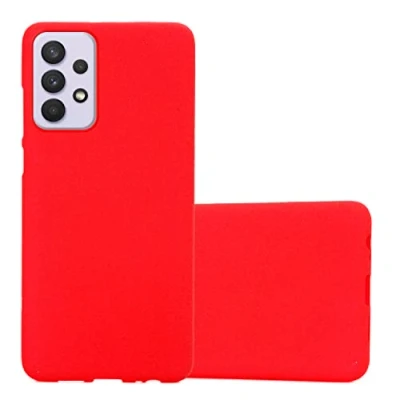 Abbildung von Cadorabo Hülle kompatibel mit Samsung Galaxy A33 5G Schutzhülle TPU Silikon Case Frost Design Slim Kratzfest Weiche Gummi Rundumschutz für in Rot