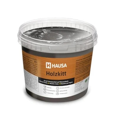Abbildung von HAUSA Holzkitt 1 kg Ebenholz Holzspachtelmasse, Kitt für Holz, Holzspachtel/Füllmasse zum Reparieren von Holzschäden gebrauchsfertig ausgezeichnete Füllkraft schnelltrocknend rissbeständig