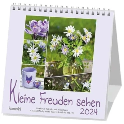 Abbildung von Kleine Freuden sehen 2024: Postkarten Kalender mit Bildcollagen