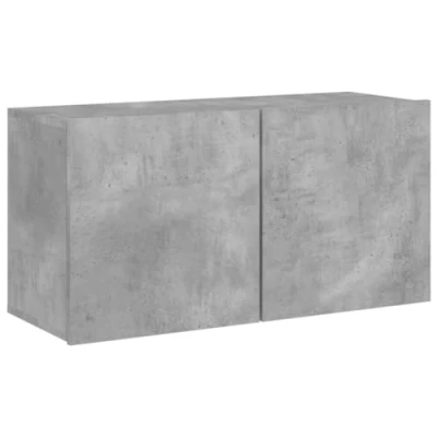 Abbildung von vidaXL TV Wandschrank, Schrank mit viel Stauraum, Wandmontage Fernsehschrank Regal, Hängeschrank Möbel Ständer, Modern, Betongrau